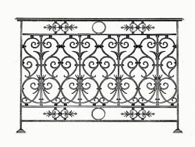 Balustrad, utsmyckad räcke i gjutjärn