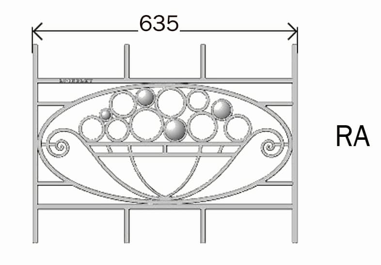 Balustrad, utsmyckad räcke i gjutjärn