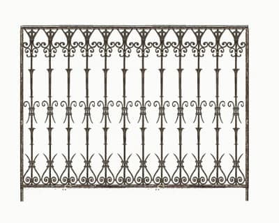 Balustrad, utsmyckad räcke i gjutjärn