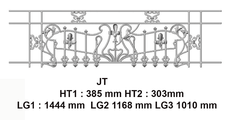 Balkongräcke, gjutjärn — ref JT