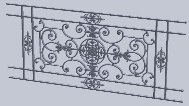 Balkongräcke, gjutjärn — ref JP