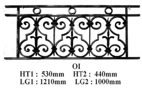 Balkongräcke, gjutjärn — ref OI